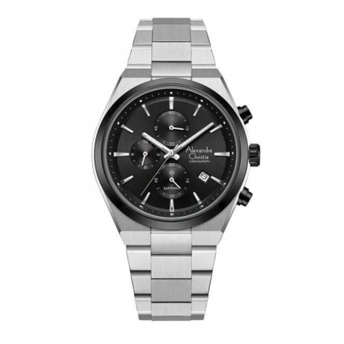 Alexandre Christie AC 8697 Silver Black Ring MCBTBBA